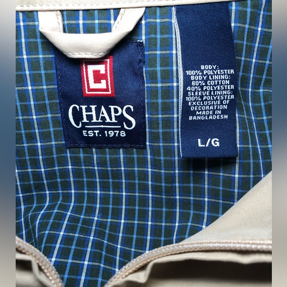 CHAPS RALPH LAUREN HARRINGTON JACKET, SIZE L, KHAKI COLOR, Perfect condi… - Picture 10 of 11